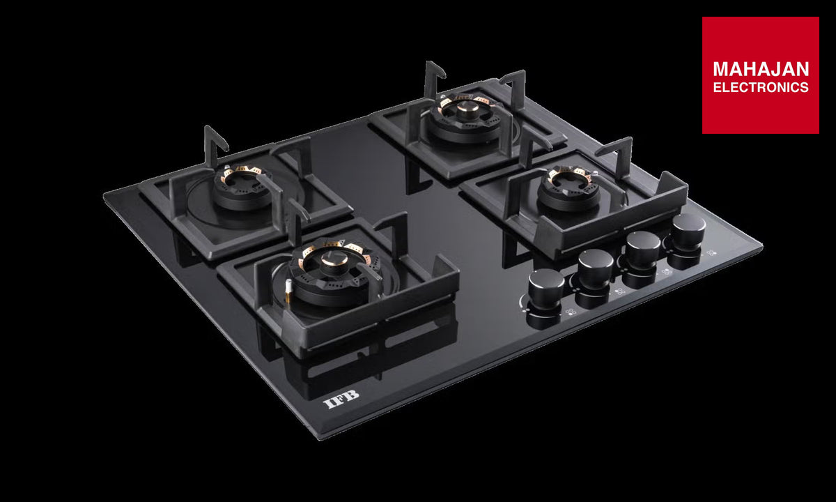 IFB 60-GCI4B-3D-FFD 4 Burners Hybrid Hob with Bevelled Tempered Black Glass IFB – Mahajan Electronics Online.