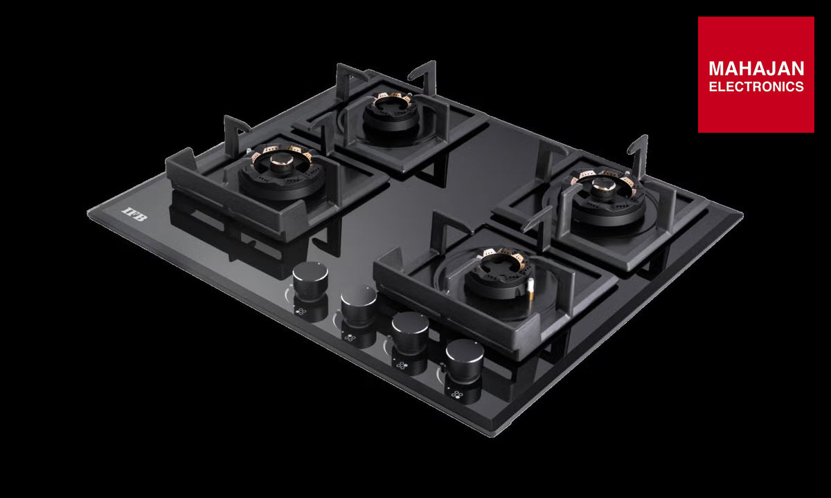 IFB 60-GCI4B-3D-FFD 4 Burners Hybrid Hob with Bevelled Tempered Black Glass IFB – Mahajan Electronics Online.
