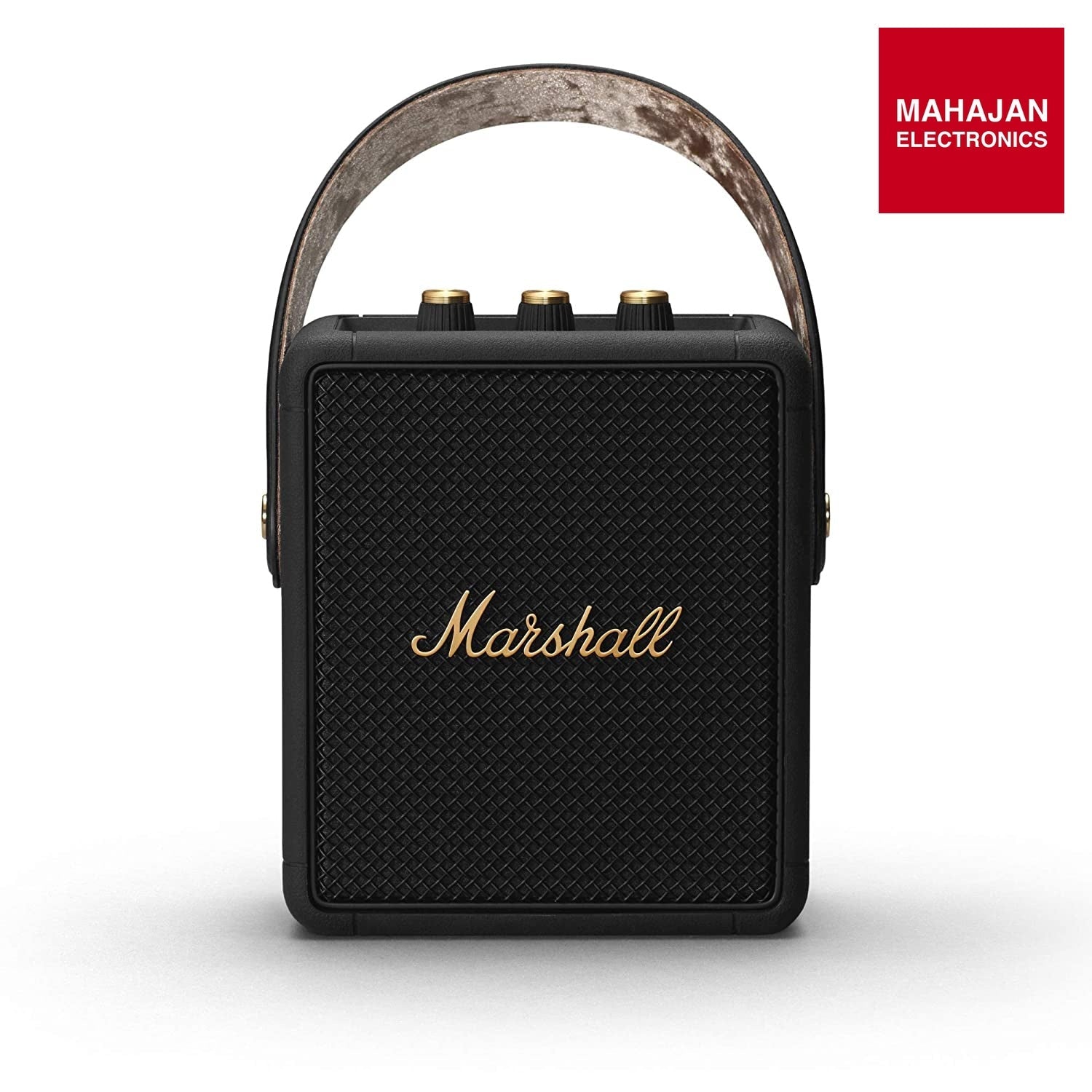 Marshall Stockwell II Bluetooth Portable Speaker – 20+ Hours Playtime, IPX4 Water Resistant, Multi-Directional Sound, Black & Brass Marshall