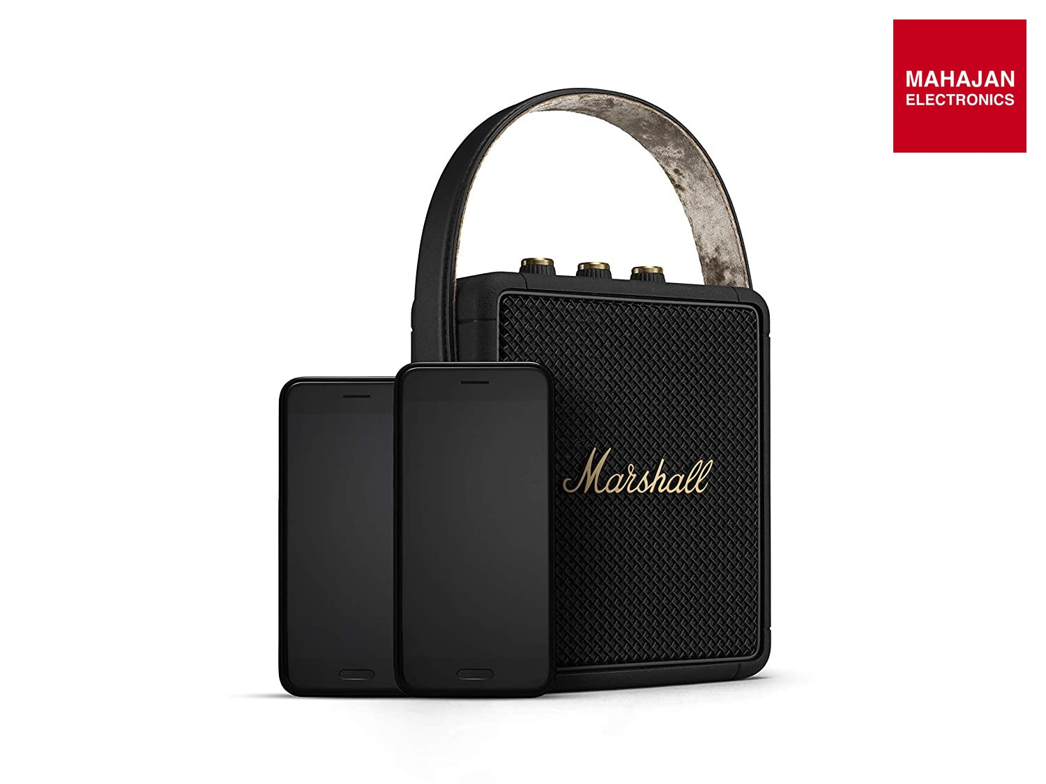 Marshall Stockwell II Bluetooth Portable Speaker – 20+ Hours Playtime, IPX4 Water Resistant, Multi-Directional Sound, Black & Brass Marshall