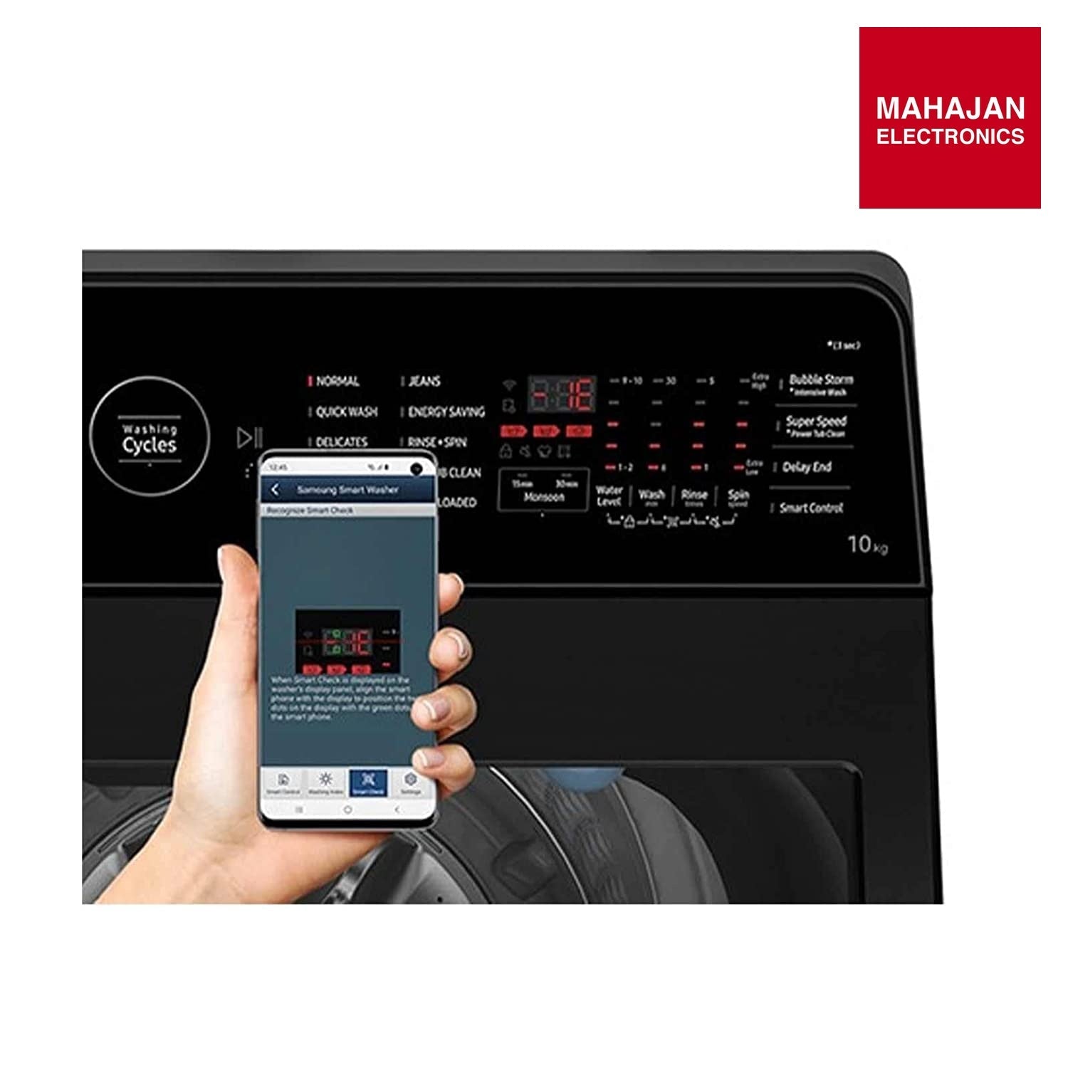 Samsung 10.0 5 star Fully Automatic Top Load Washing Machine (WA10BG4546BVTL, Black Caviar) - Mahajan Electronics Online