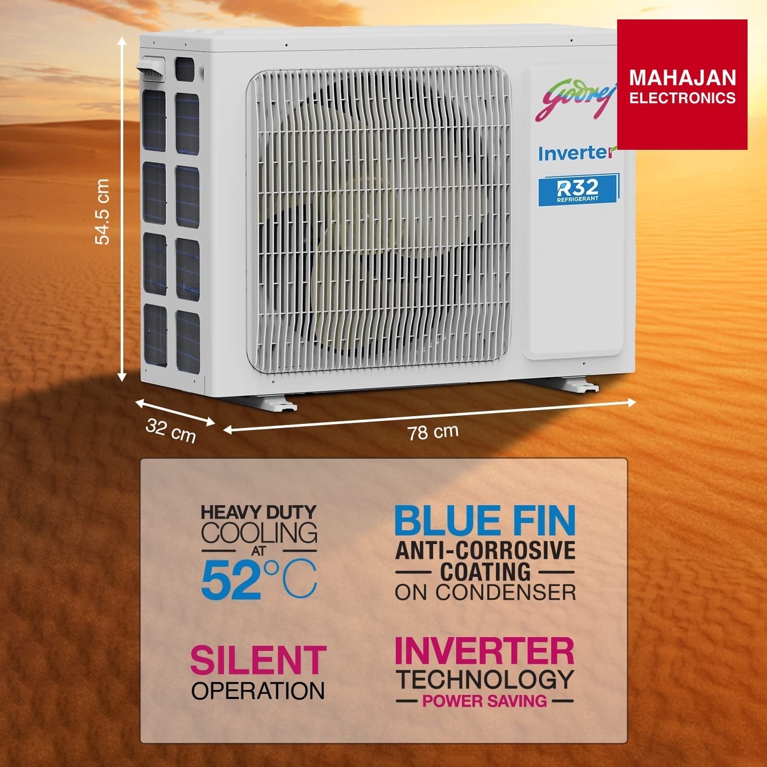 Godrej SIC 24ITC3-WZS, 2 Ton 3 Star Inverter 5 in 1 Convertible Split AC - Mahajan Electronics Online