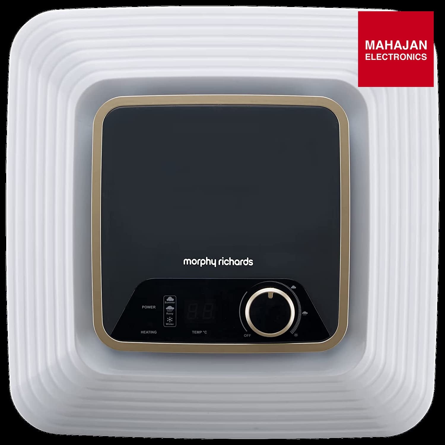 Morphy Richards Kube 25 Litres 5 Star Storage Water Geyser 2000 Watts White and Black - Mahajan Electronics Online