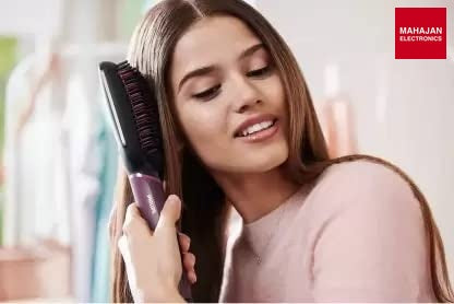 PHILIPS BHH730/00 (Dark Wine Color) Naturally Heated, Silk Protect technology, Hair Straightener Brush – Mahajan Electronics Online.