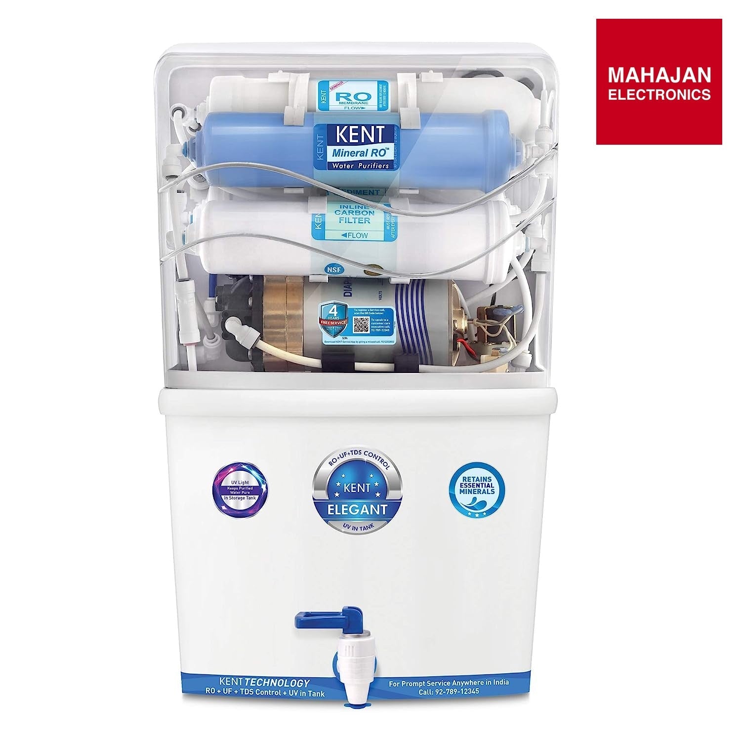 KENT Elegant Compact RO+UF Water Purifier | Patented Mineral RO Technology | RO + UF + TDS Control + UV – Mahajan Electronics Online.