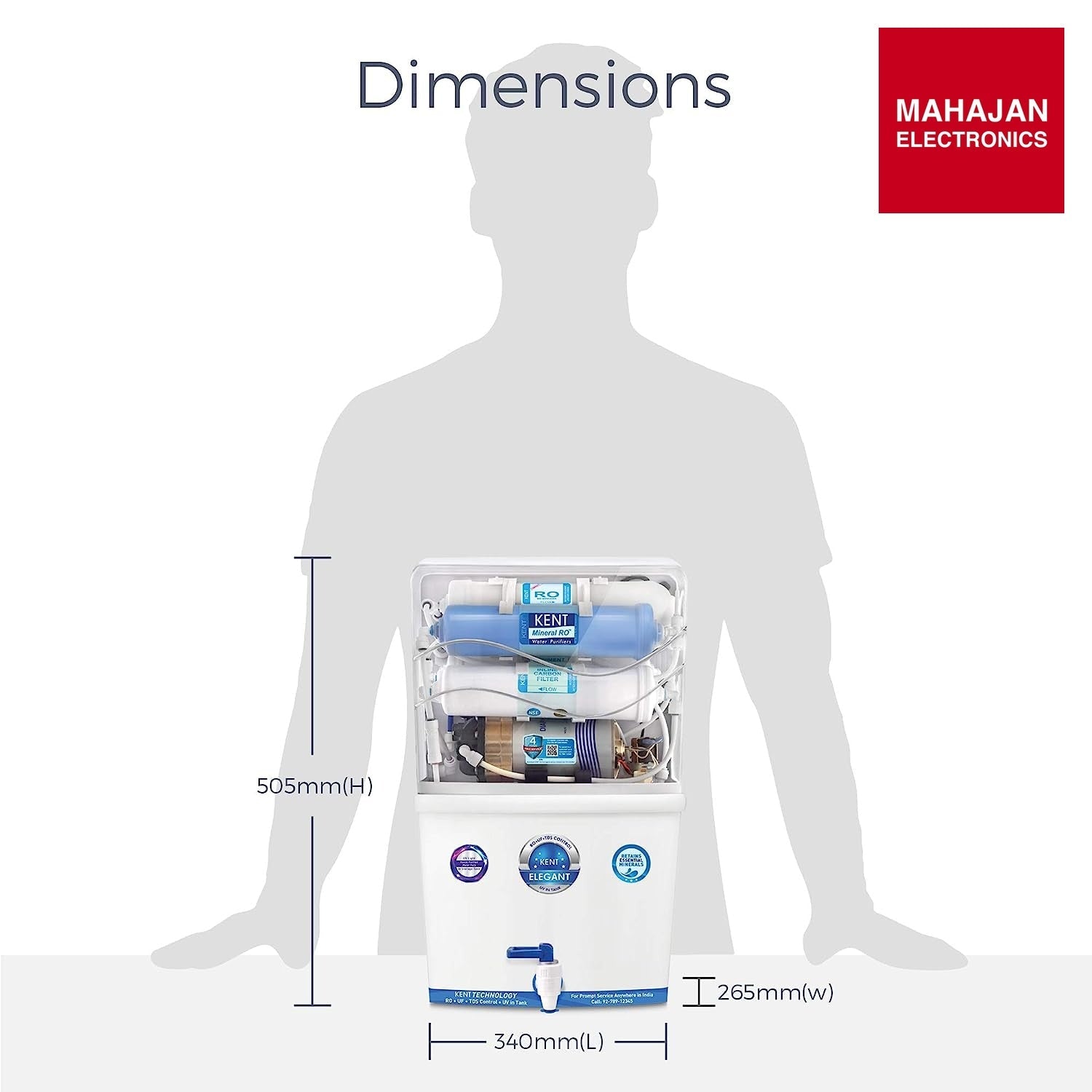 KENT Elegant Compact RO+UF Water Purifier | Patented Mineral RO Technology | RO + UF + TDS Control + UV – Mahajan Electronics Online.
