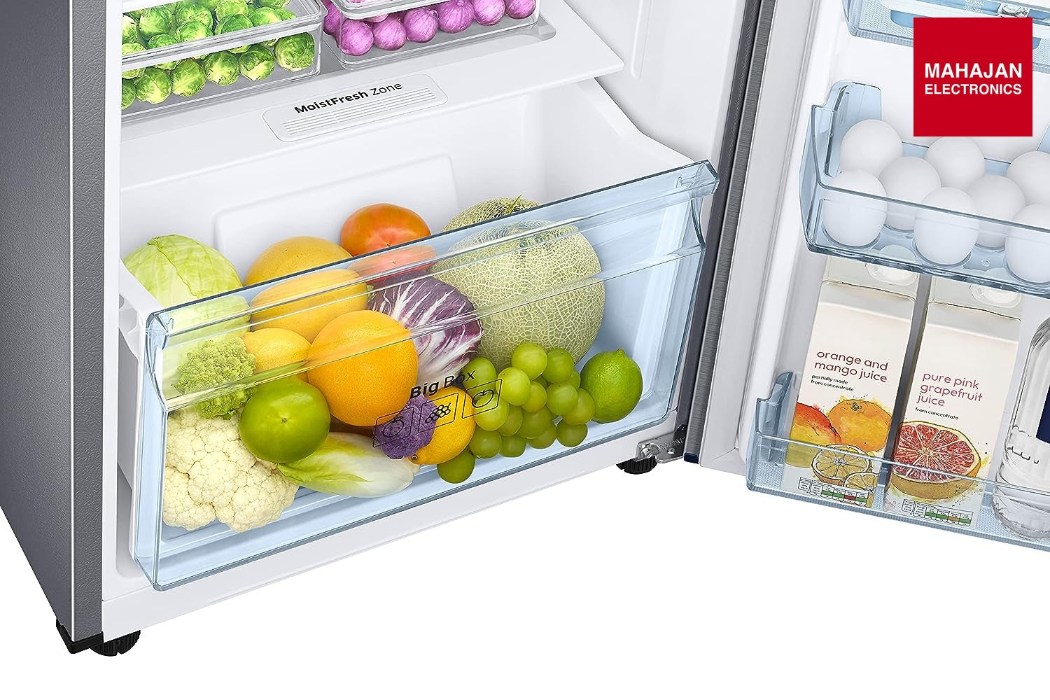 Samsung 256L 2 Star Inverter Frost-Free Convertible 3 In 1 Double Door Refrigerator (RT30C3732S8/NL,Elegant Inox 2023 Model) - Mahajan Electronics Online