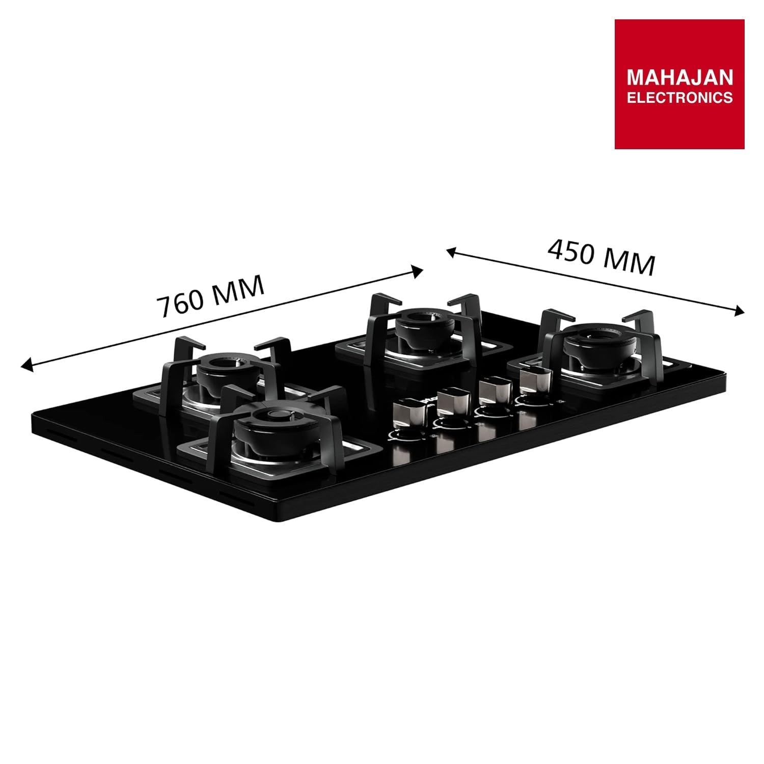 Crompton TAB-SUHB784-MBL SuperSlim Hobs HalfBrass 78cm 4 Burners Midnight Black - Mahajan Electronics Online