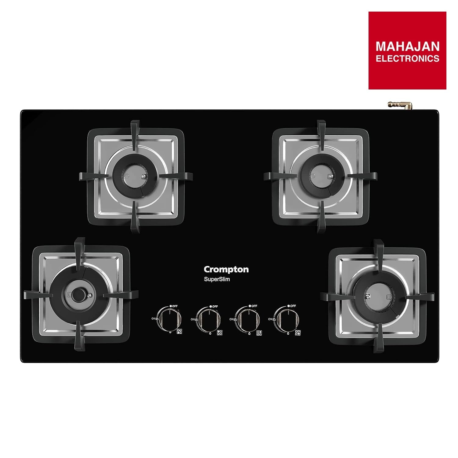 Crompton TAB-SUHB784-MBL SuperSlim Hobs HalfBrass 78cm 4 Burners Midnight Black - Mahajan Electronics Online