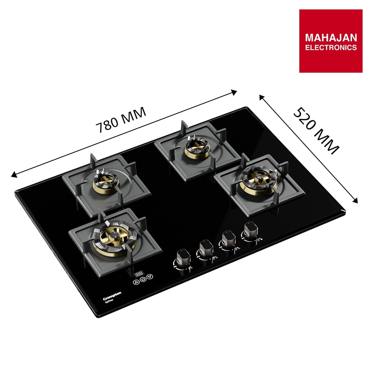 Crompton HOB-OPFB784TI-MBL 78 cm 4 Burner Hob Optime Series - Mahajan Electronics Online