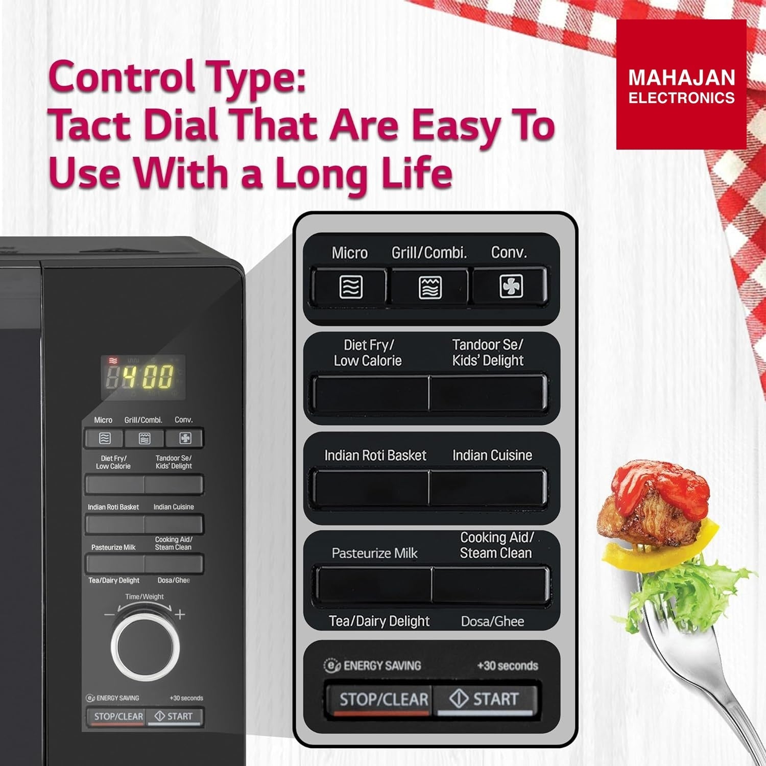 LG 32 L Convection Healthy Microwave Oven (MC3286BLU, Black, Diet Fry & Motorized Rotisserie) - 2023 Model - Mahajan Electronics Online