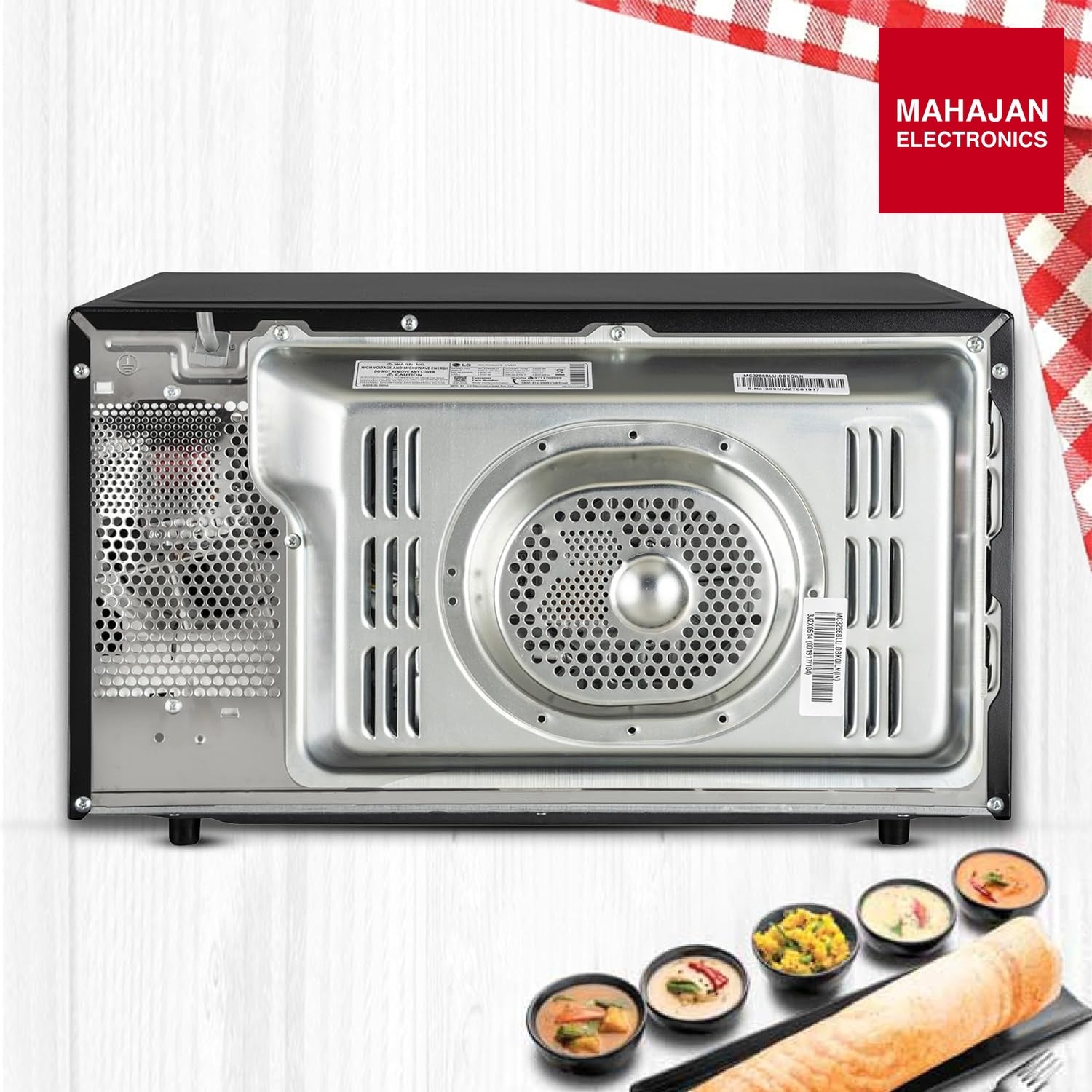 LG 32 L Convection Healthy Microwave Oven (MC3286BLU, Black, Diet Fry & Motorized Rotisserie) - 2023 Model - Mahajan Electronics Online