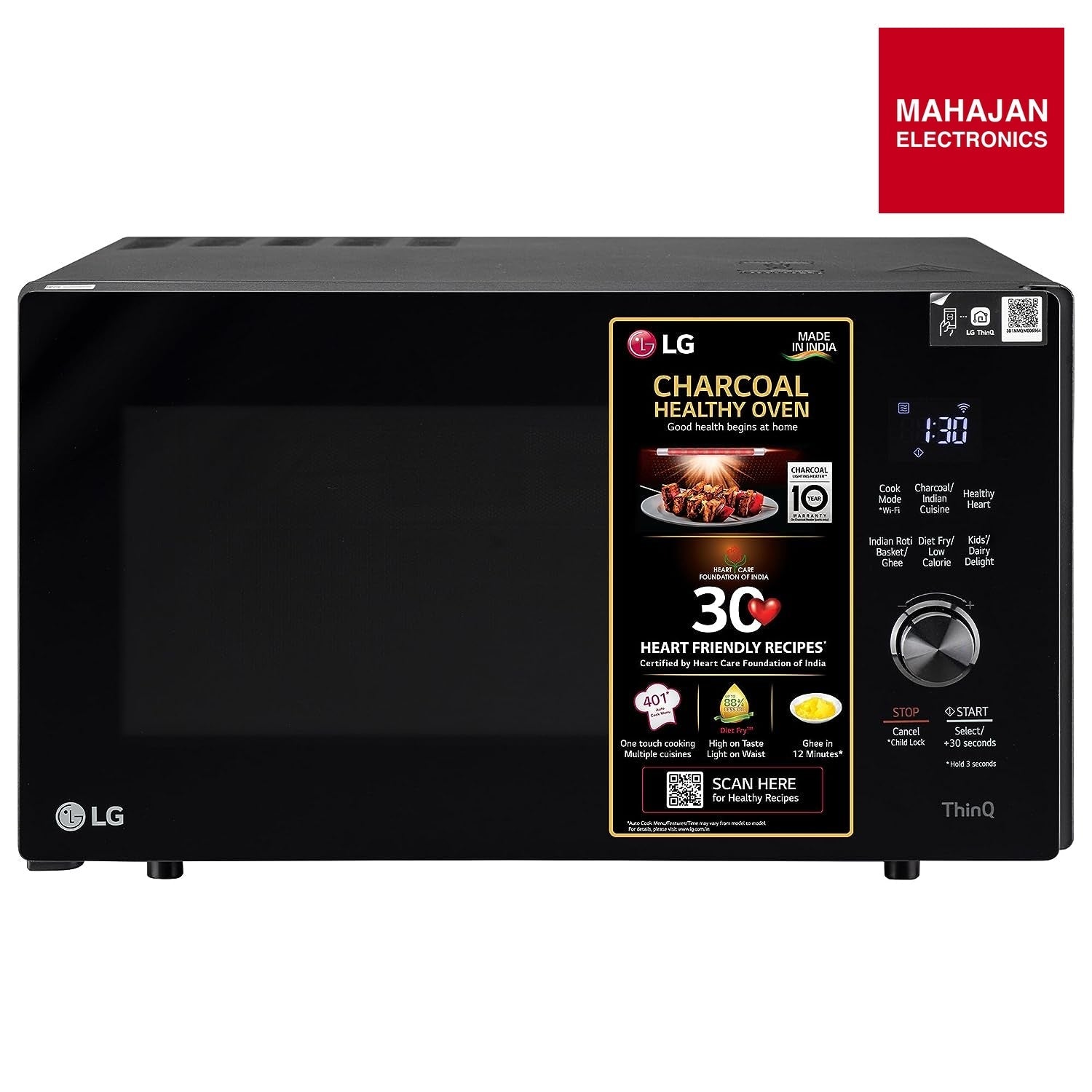 LG MJEN286UFW 28L Charcoal Convection Wi-Fi Microwave Oven | Diet Fry™ | Healthy Heart Recipes | Black – Mahajan Electronics Online.