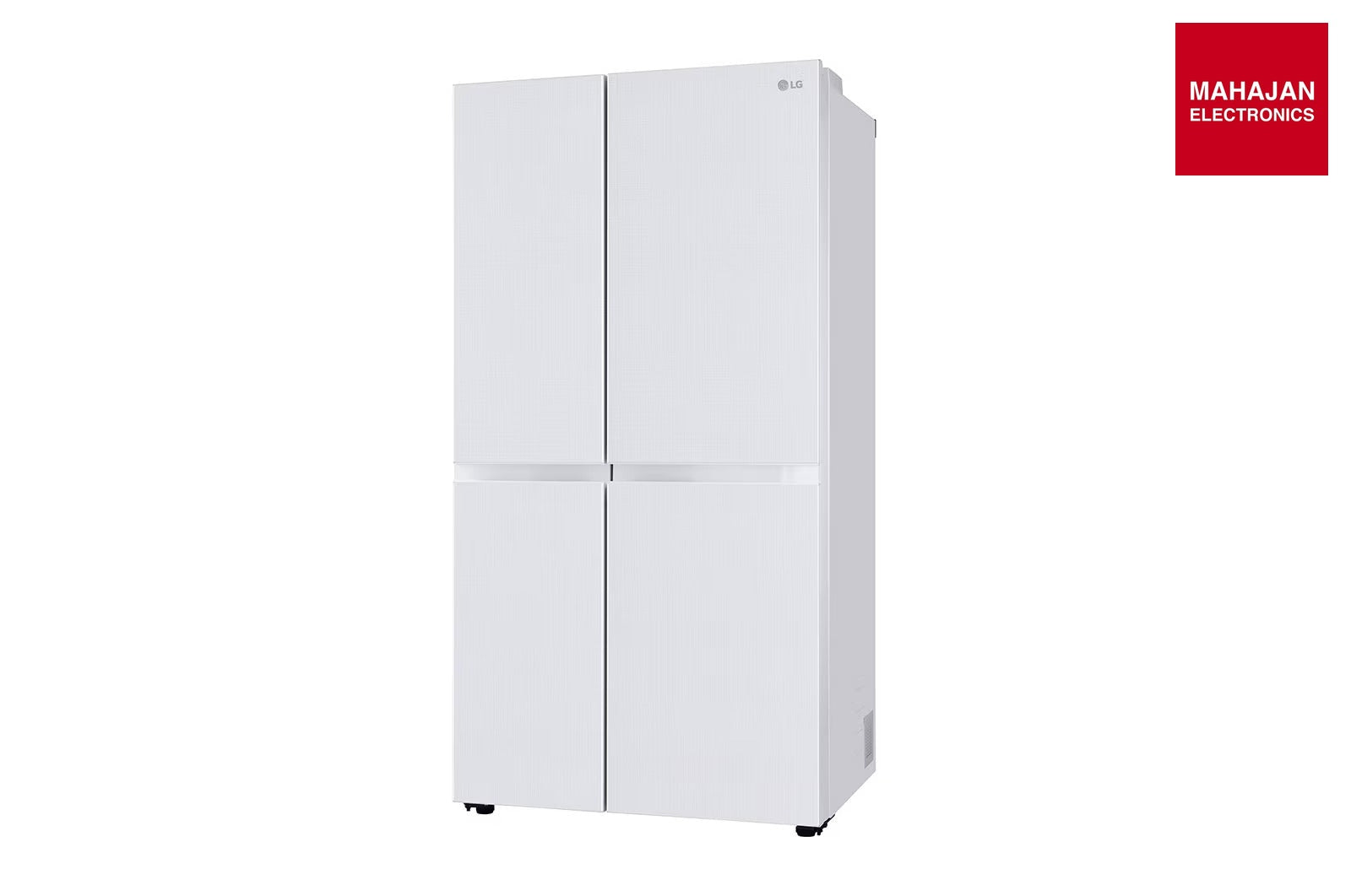 LG 650 Ltr, GL-B257DLW3 Convertible Side by Side Refrigerator with Premium Glass Door, Smart Inverter Compressor, Hygiene Fresh+™, DoorCooling+™, Smart Diagnosis™, Linen White Finish - Mahajan Electronics Online