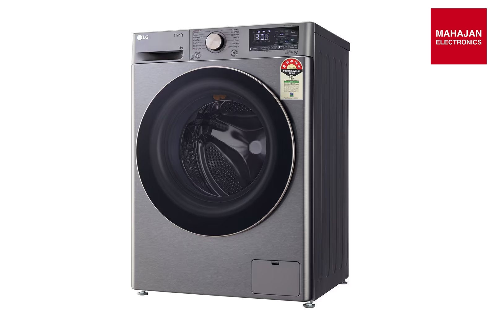 LG FHP1208Z5P 8.0 Kg Front Load Washing Machine with AI Direct Drive™ Technology , Color: Platinum Sliver - Mahajan Electronics Online