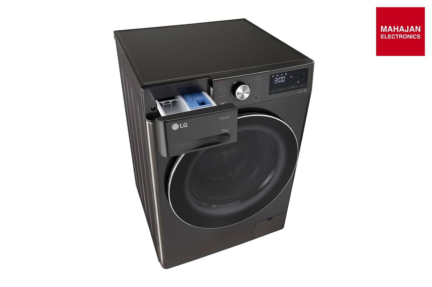 LG 11 Kg FHP1411Z9B 5 Star Inverter Wi-Fi Fully-Automatic Front Load Washing Machine with In-Built Heater (FHP1411Z9B, Black VCM, AI DD Technology, 1400 RPM & Steam+) - Mahajan Electronics Online