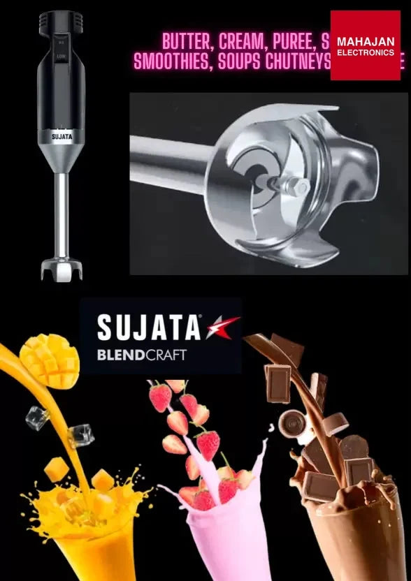 SUJATA BLEND CRAFT 180 W Hand Blender, Electric Whisk (Black) - Mahajan Electronics Online