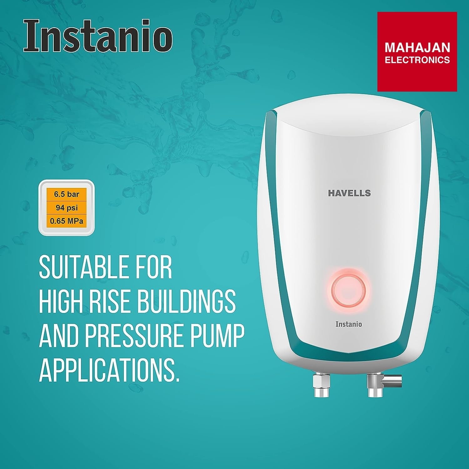 Havells Instanio 3-Litre Instant Geyser (White/Blue), Wall Mount - Mahajan Electronics Online