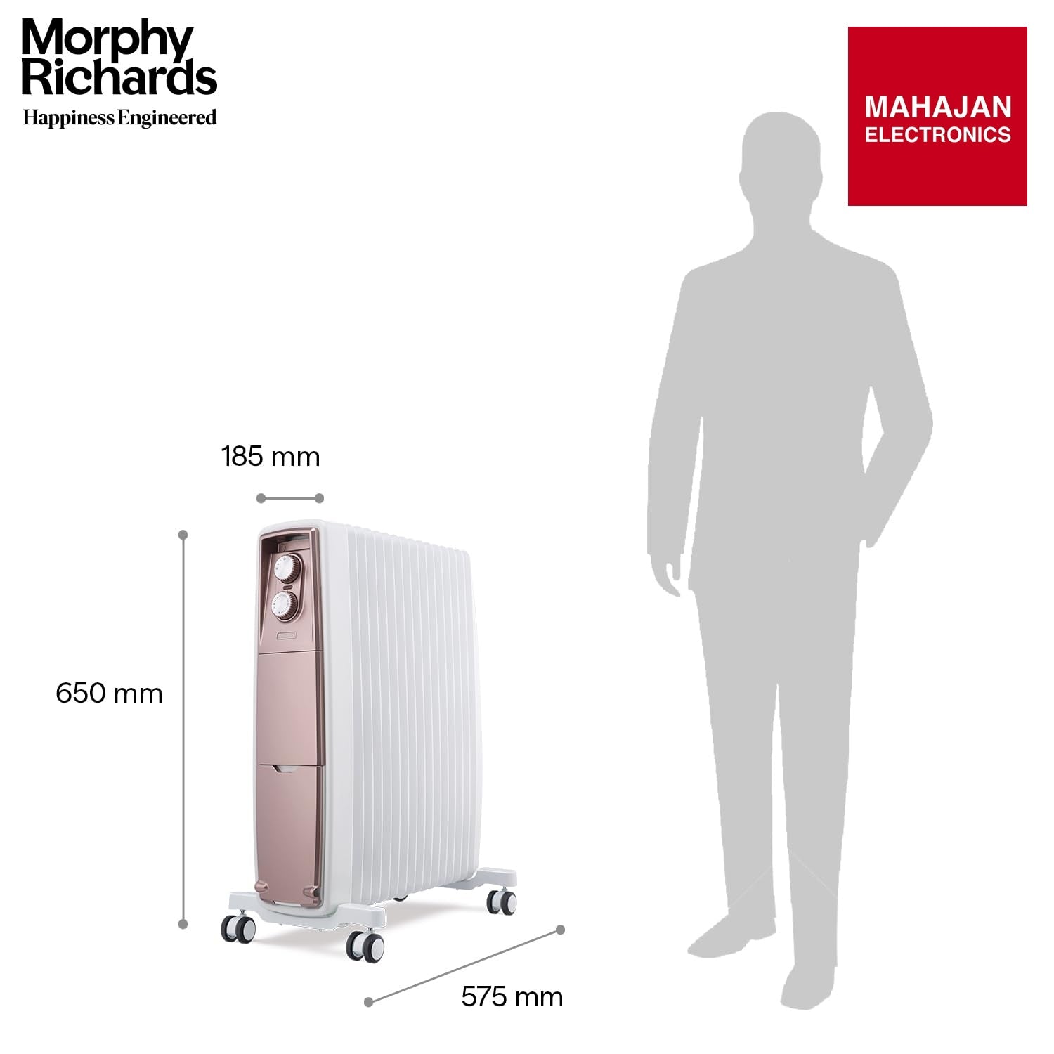 Morphy Richards Thermocore Xr Analog 15 Fins Oil Free Radiator Room Heater|2000 W| Digital Zero Oil Radiators With 2 Copper Heating Element|4-Yr Warranty - Mahajan Electronics Online