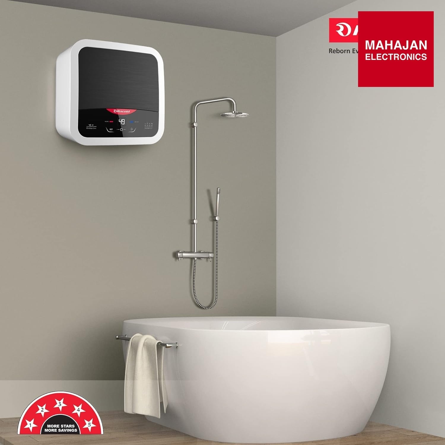 Racold Omnis DG 15L Vertical 5 Star Storage Water Heater (Geyser) Mahajan Electronics Online