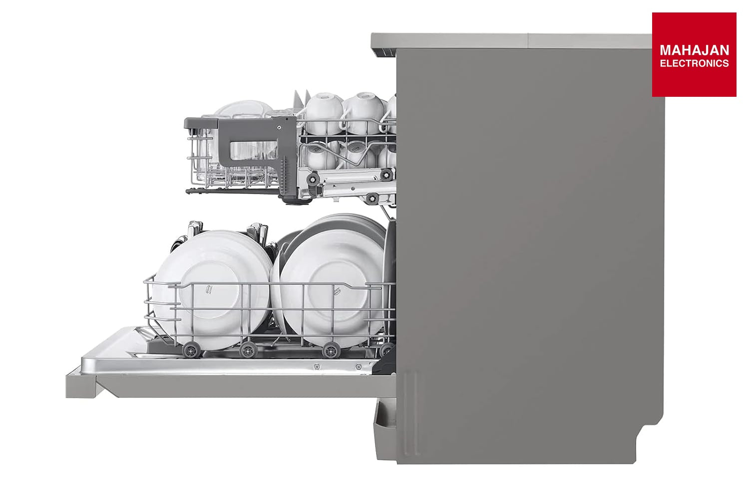 LG DFB532FP 14 Place Setting Freestanding Dishwasher with TrueSteam™, Inverter Direct Drive (Silver, Made for Indian Utensils) LG