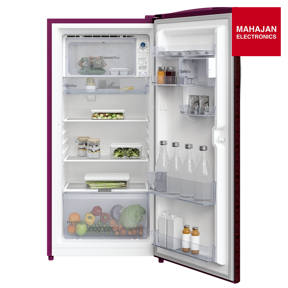 Voltas Beko RDC220B / W0FWE0M000UGD Refrigerator DC 185 L Fairy Flower Wine Single Door 4 Star BEE Rating Mahajan Electronics Online