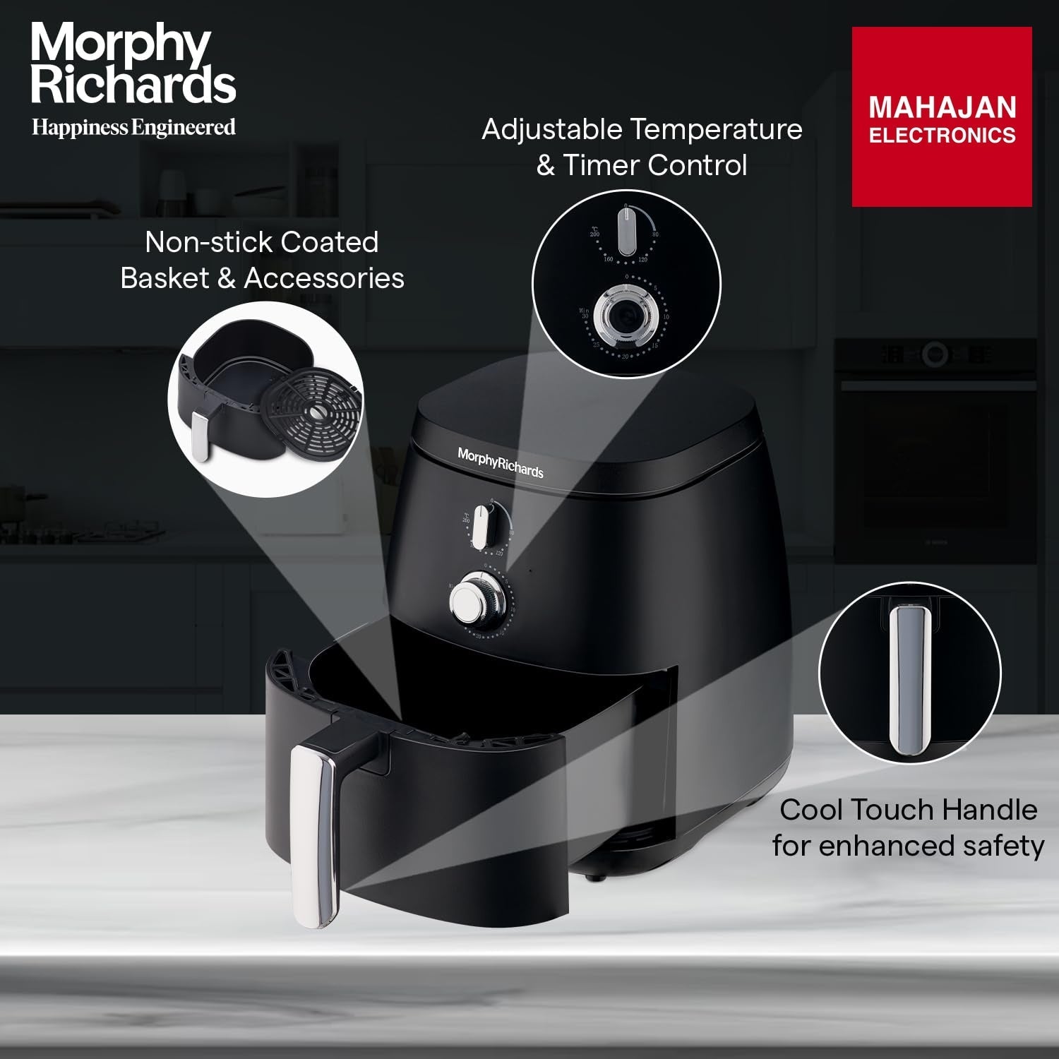 Morphy Richards 5 Litre Classic Air Fryer|Easy Knob Control| Adjustable Time & Temperature Control – Mahajan Electronics Online.