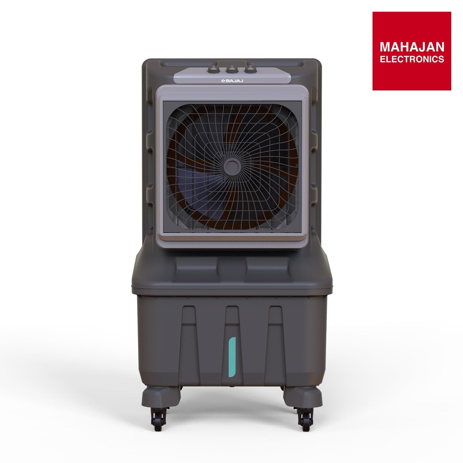 Bajaj X Force 100L air cooler secondary image with Mahajan Electronics logo