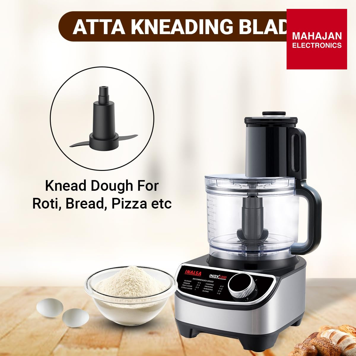 INALSA Food Processor with Mixer Grinder Juicer (INOX 1200)|1200 watt_hours Copper Motor – Mahajan Electronics Online.