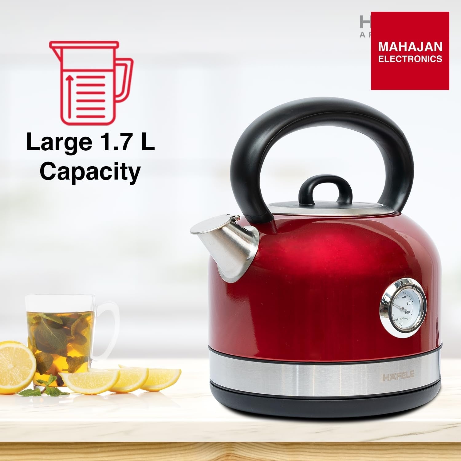Häfele Dome Plus Red Electric Kettle – Mahajan Electronics