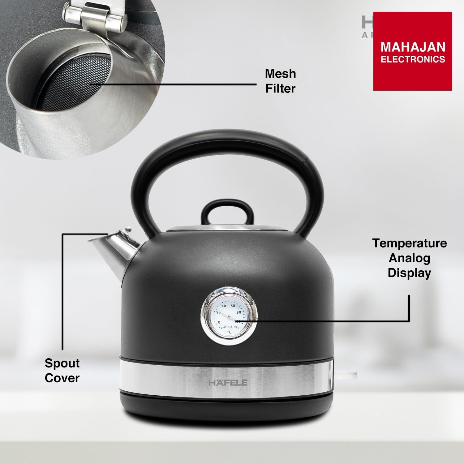 Häfele Dome Plus Grey Electric Kettle – Mahajan Electronics