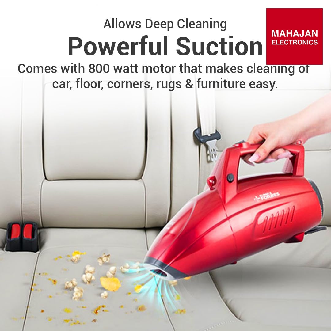 Eureka Forbes Super Clean 800W Handheld Vacuum Cleaner (Red/Black) – Portable, Lightweight, 0.5L Dust Cup, Blower & Suction Function Eureka Forbes