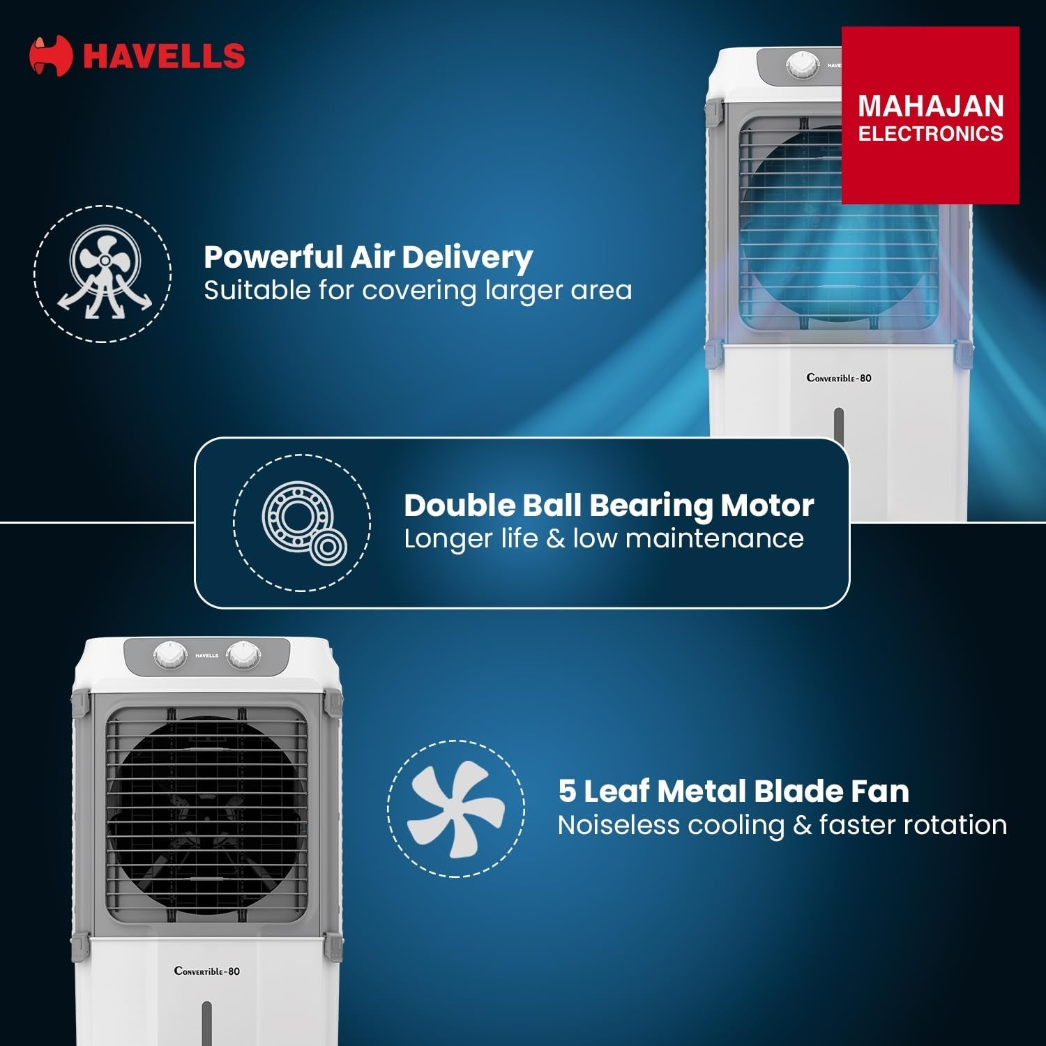 Havells Convertible 80L secondary image with Mahajan Electronics logo
