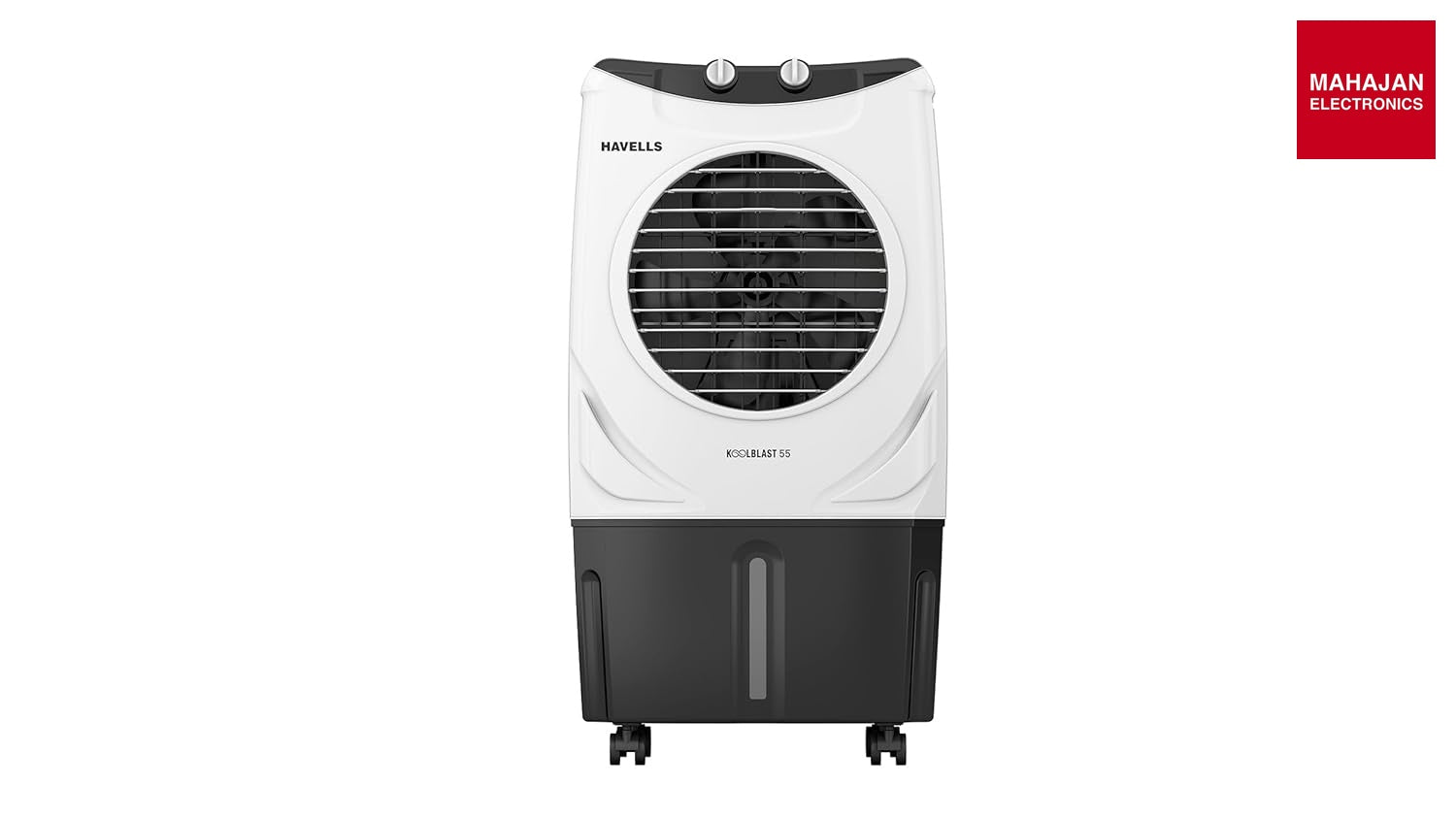 Havells Koolblast 55L air cooler secondary image with Mahajan Electronics logo
