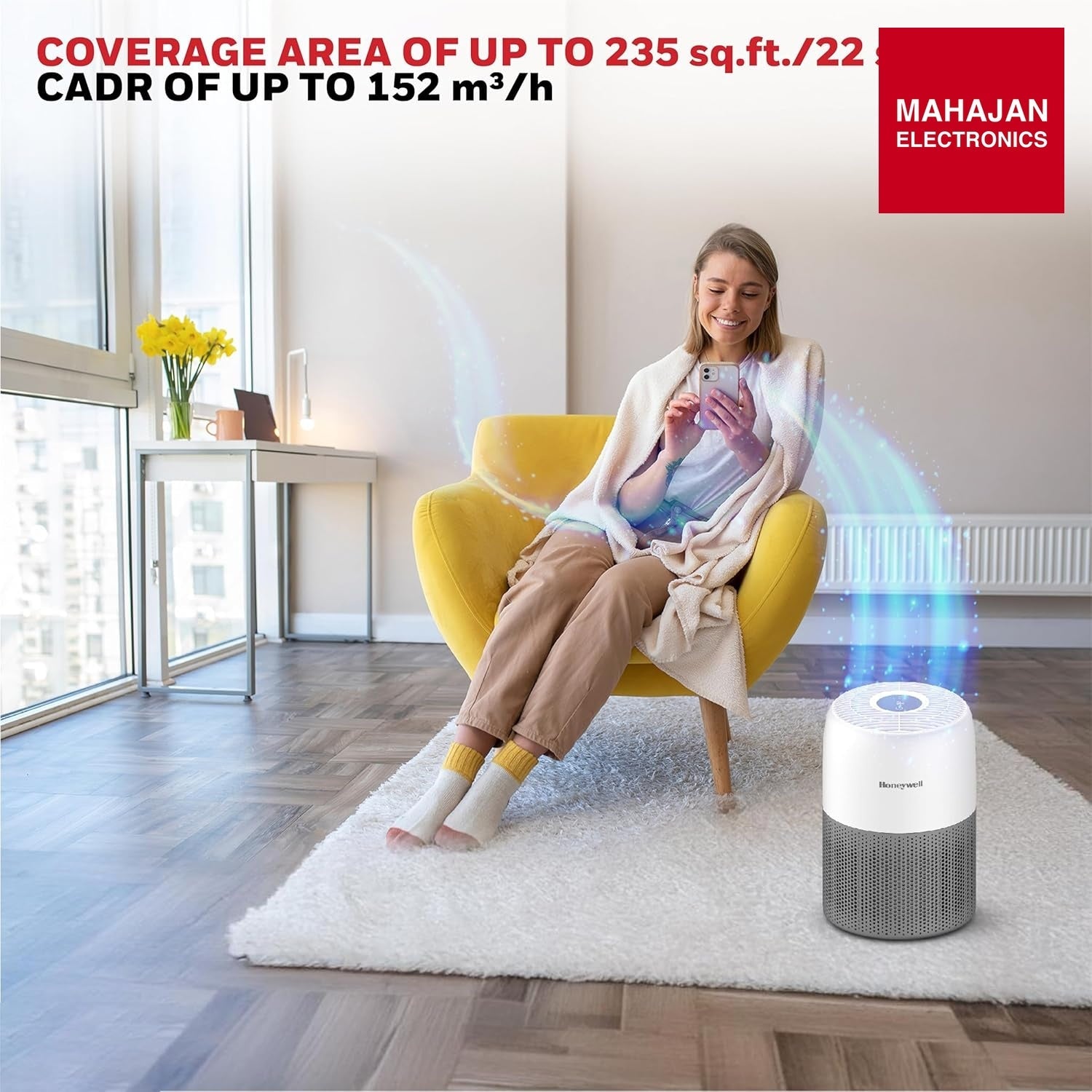 Honeywell Air touch V1 Air Purifier for Home & Office, 3-in-1 filter - Pre-Filter, H13 HEPA Filter, Activated Carbon Filter, Removes 99.97% Pollutants, Allergens, Pet Danger, Smoke, Dust & Pollens Honeywell