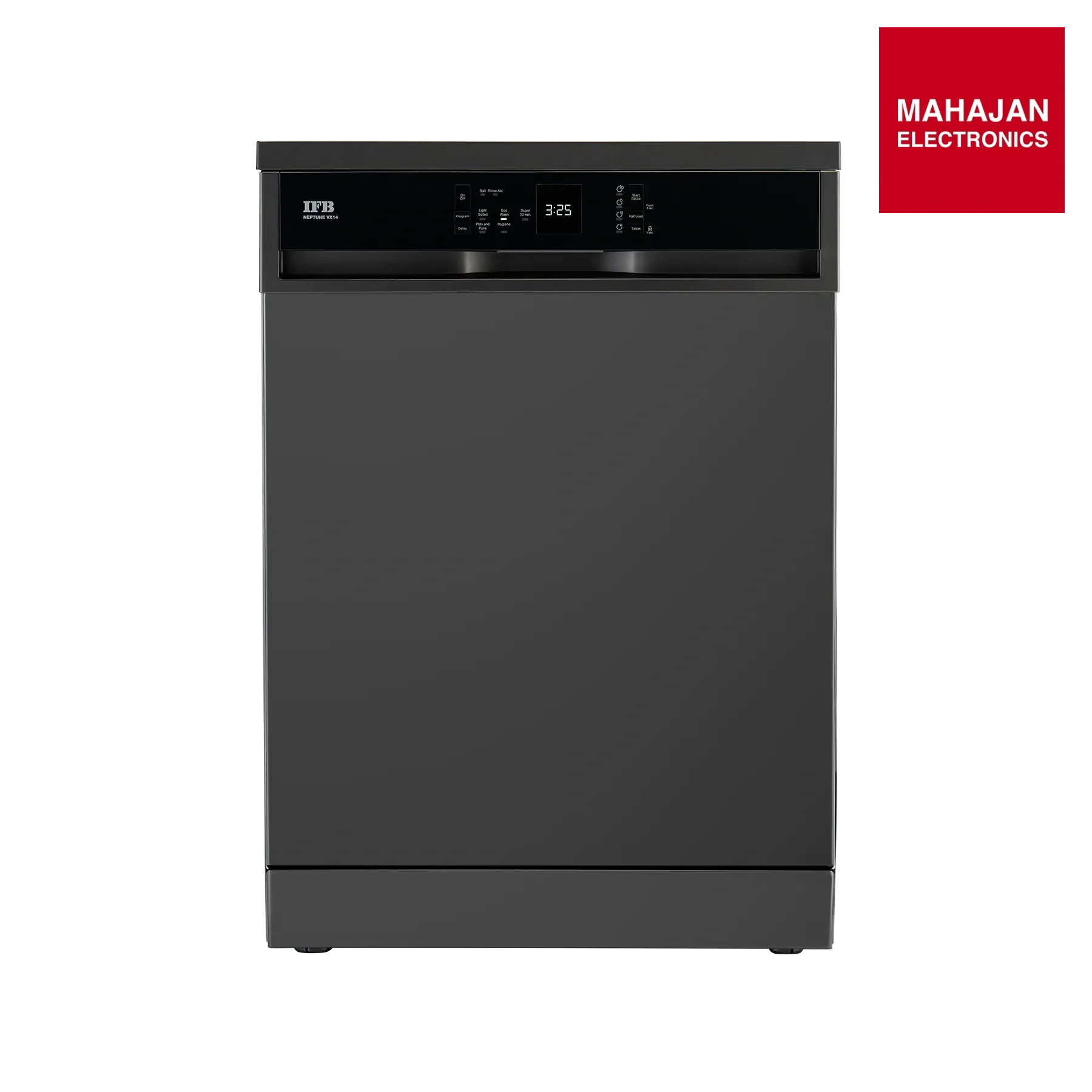 IFB Neptune VX 14 14 Place Settings Freestanding Dishwasher – 70°C Hot Water Wash, Steam Drying, Dark Silver IFB