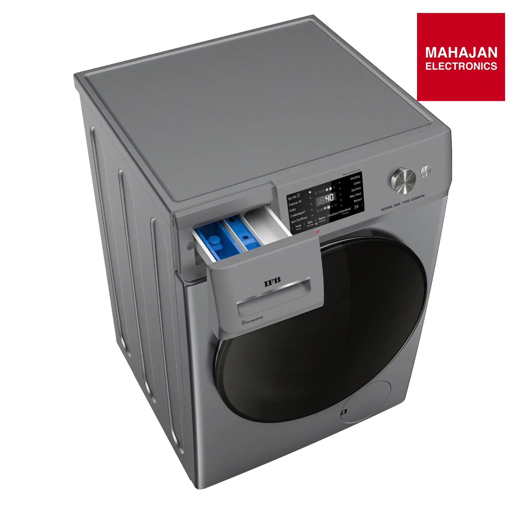 IFB Serena MSN 7012K washing machine secondary image with Mahajan Electronics logo