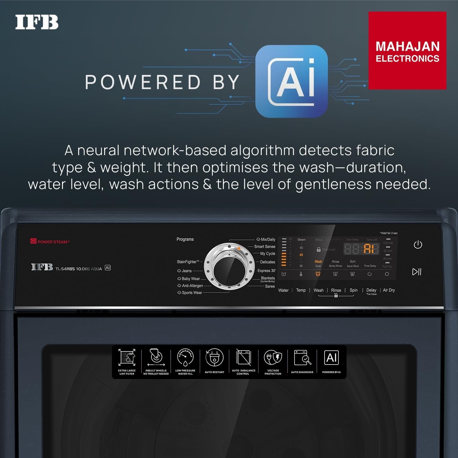 IFB TL S4RBS 10 Kg 5 Star Fully Automatic Top Load Washing Machine with In-Built Heater & Aqua Energie | Sparkle Silver IFB