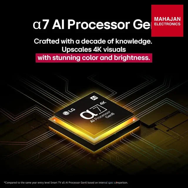 LG 55QNED8BA television secondary image with Mahajan Electronics logo