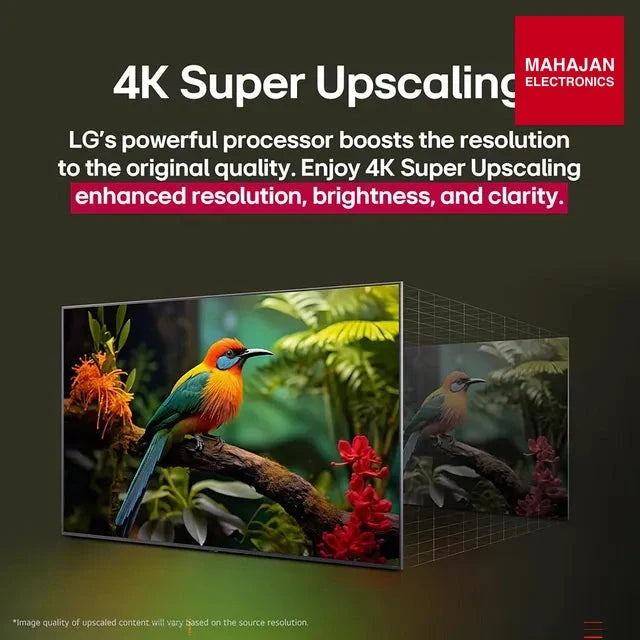 LG 55QNED8BA television secondary image with Mahajan Electronics logo
