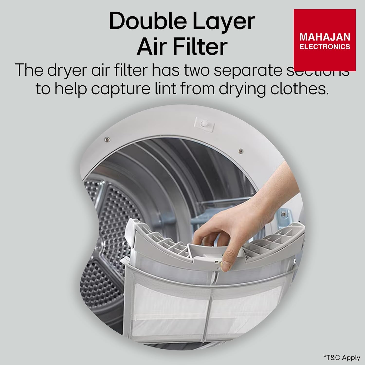 LG DHV09SAM dryer secondary image with Mahajan Electronics logo