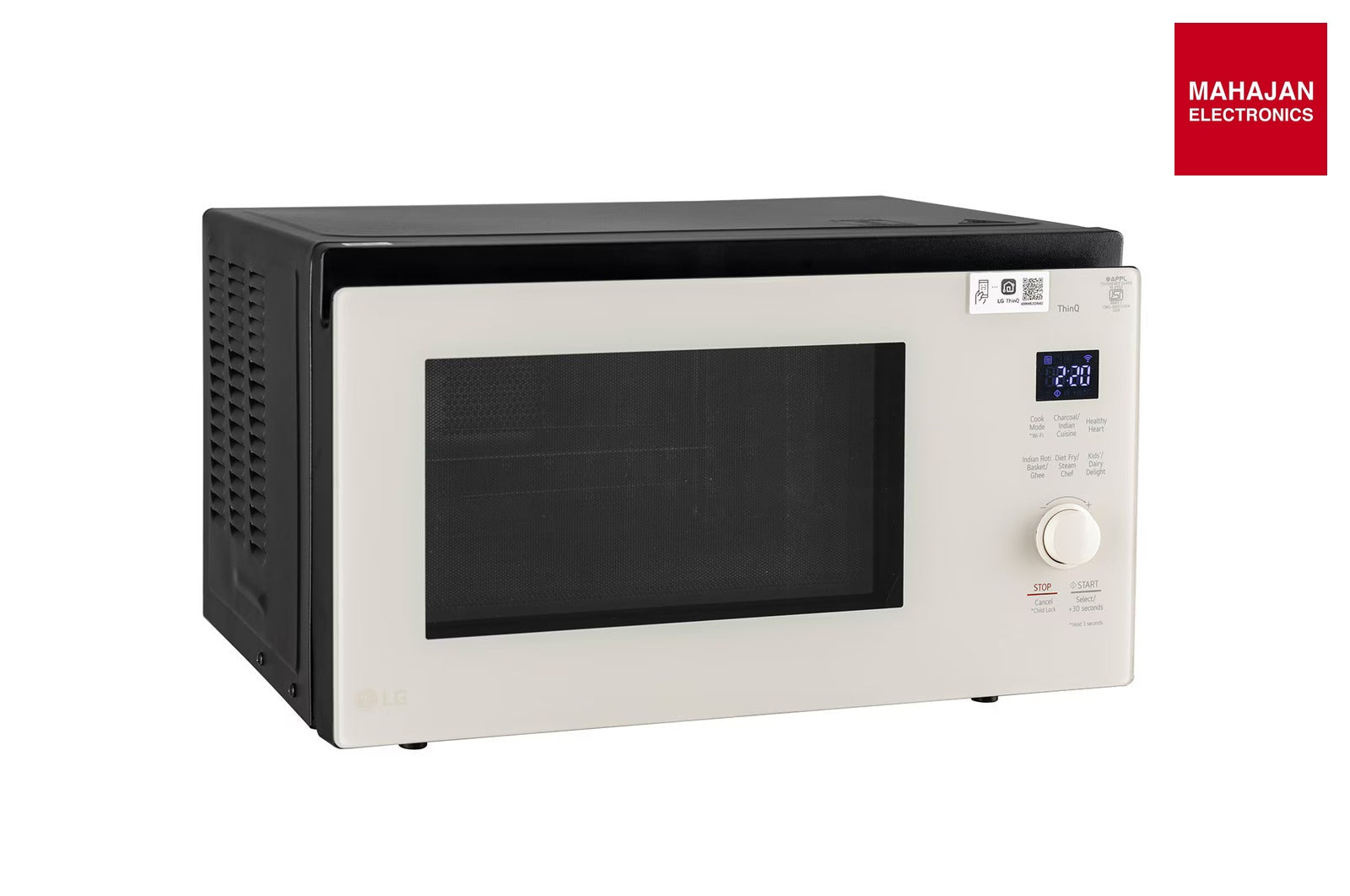 LG MJEN326SBW microwave oven secondary image with Mahajan Electronics logo