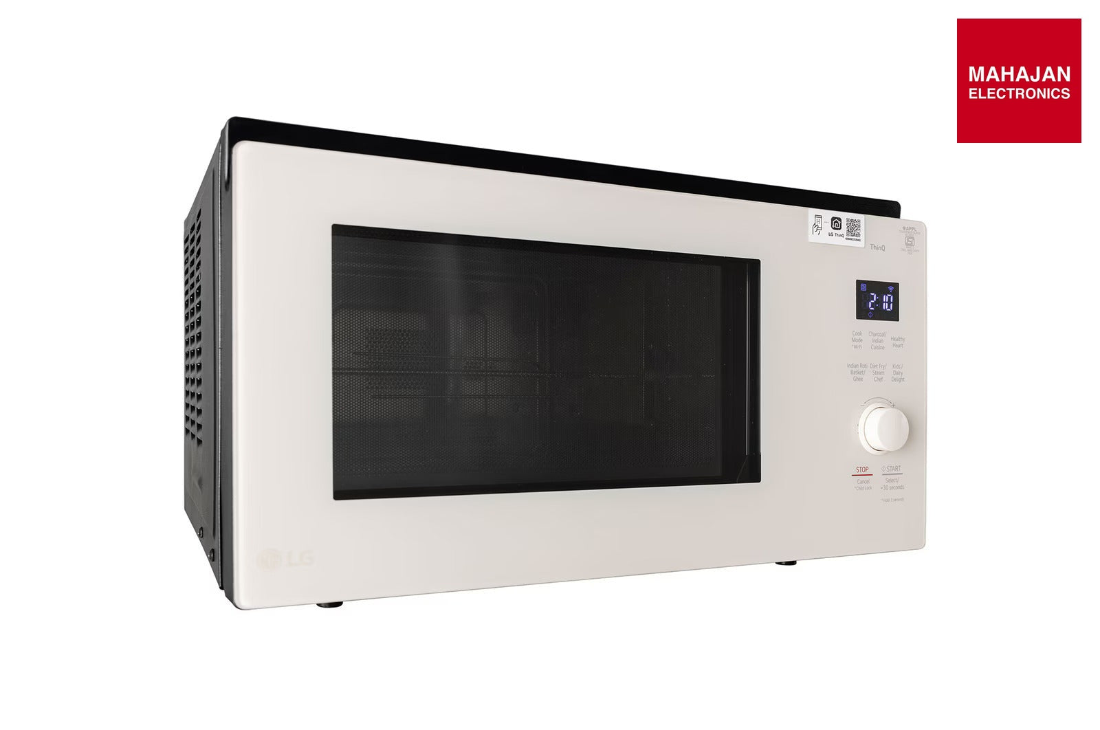 LG MJEN326SBW microwave oven secondary image with Mahajan Electronics logo