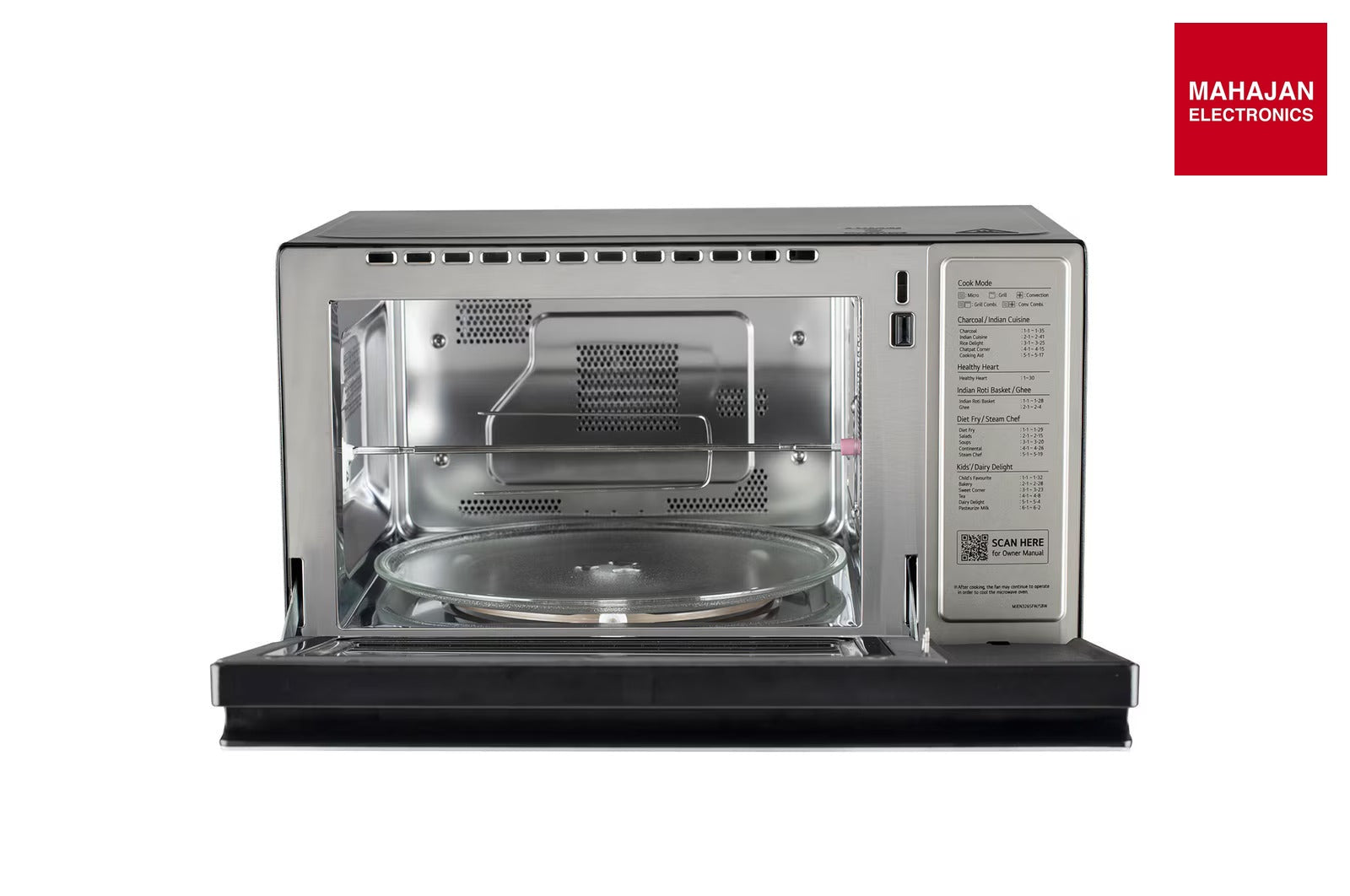 LG MJEN326SBW microwave oven secondary image with Mahajan Electronics logo