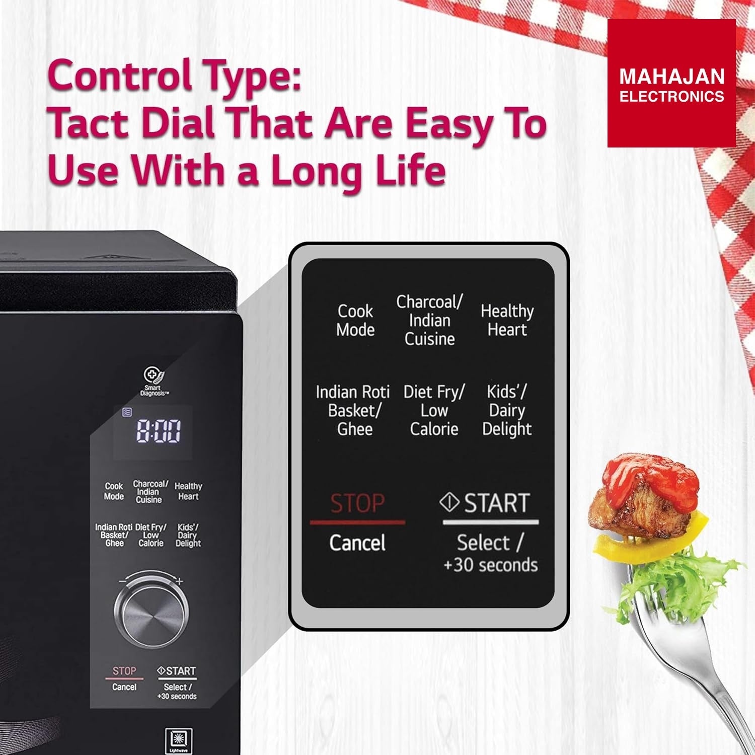 LG MJEN326UHW microwave secondary image with Mahajan Electronics logo