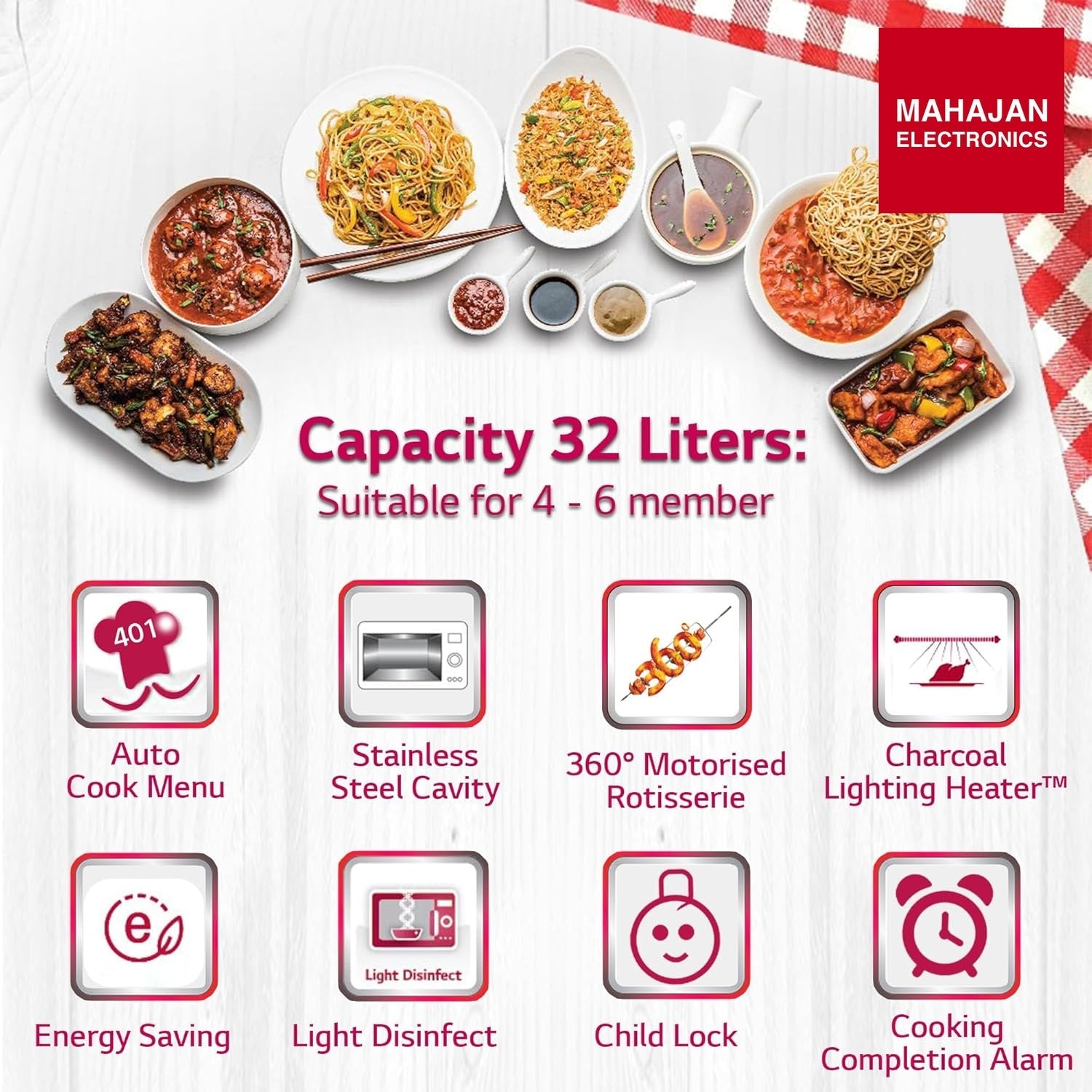 LG MJEN326UHW microwave secondary image with Mahajan Electronics logo