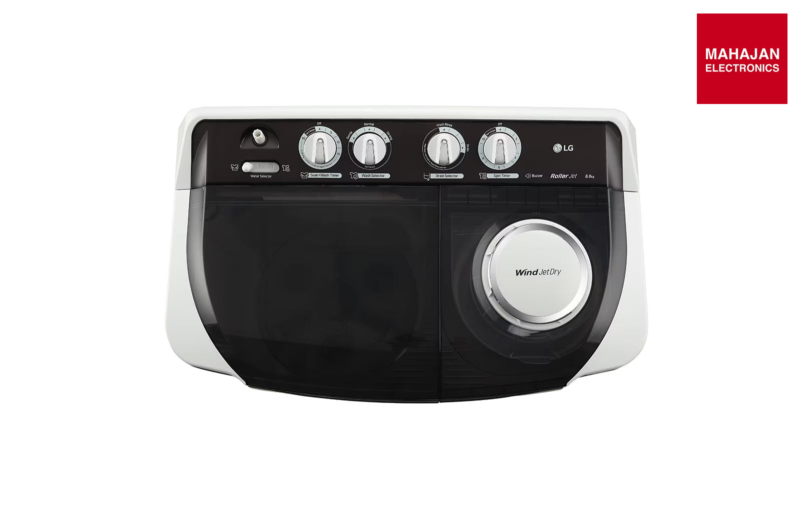 LG P8015SGAZ washing machine secondary image with Mahajan Electronics logo