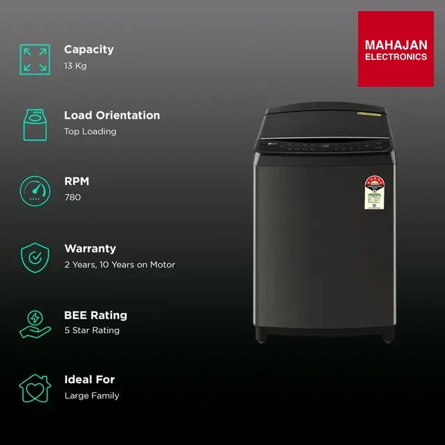 LG THD13SWP washing machine secondary image with Mahajan Electronics logo