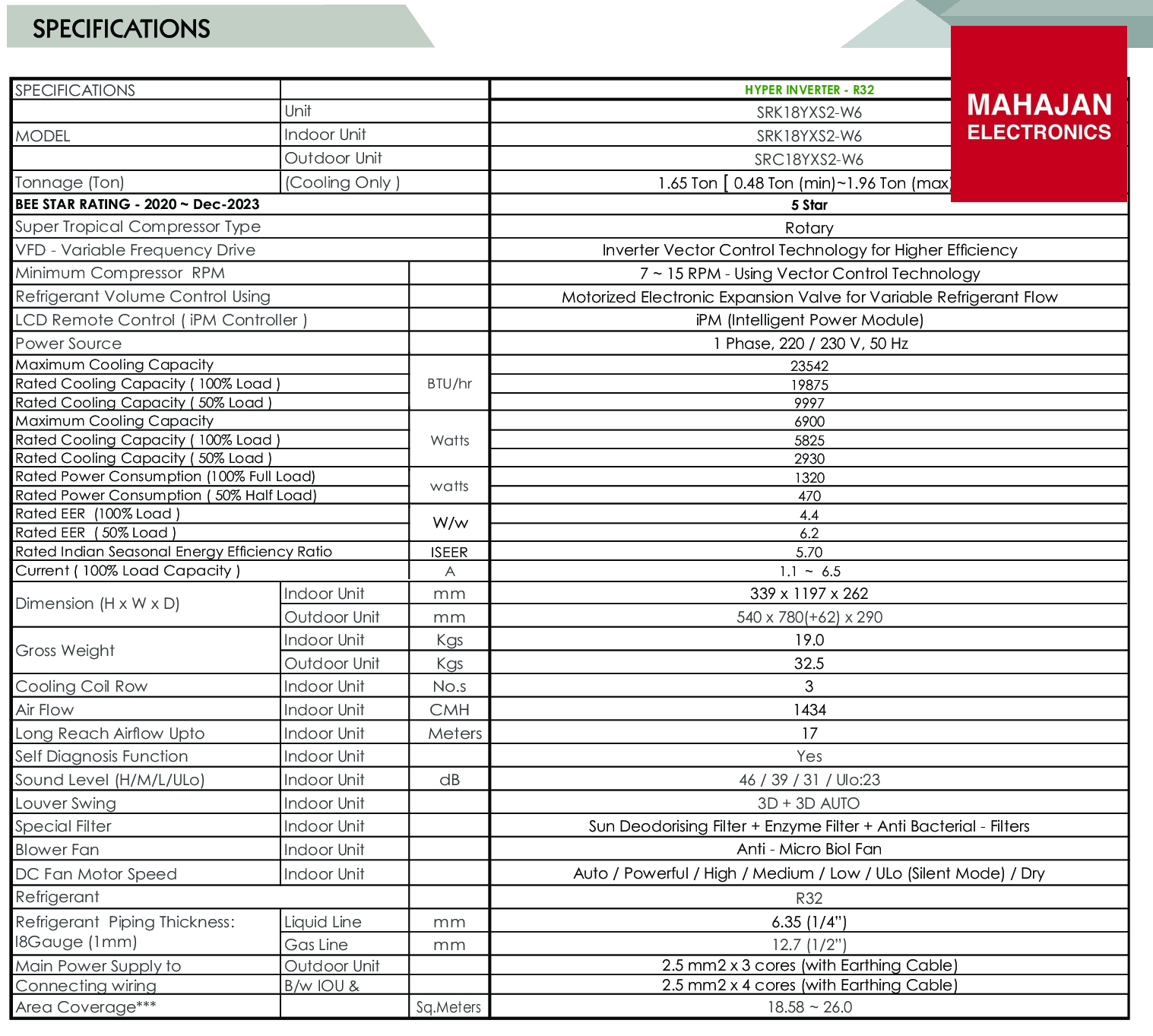 Product image with Mahajan Electronics logo at top right