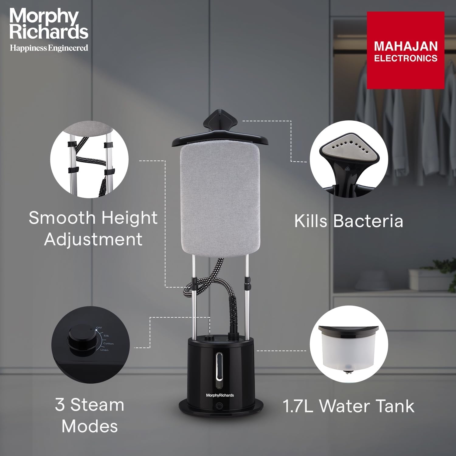 Morphy Richards Vogue garment steamer – Mahajan Electronics